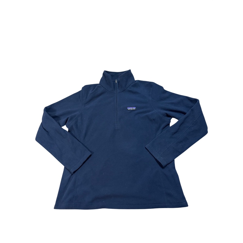 Patagonia Mens Micro D Quarter Zip Fleece‎ Pullover Navy Blue Large L